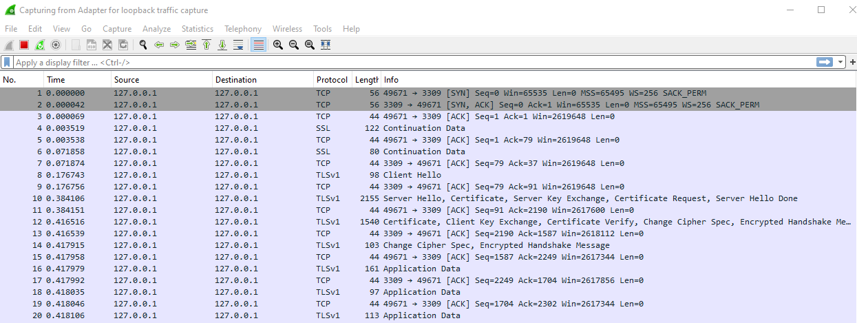 Network capture encrypted